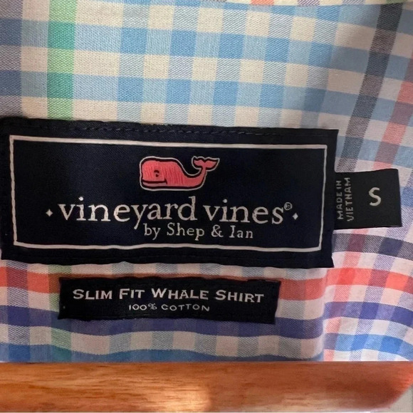 Vineyard Vines Slim Fit Cotton Button Down Whale Shirt Size Small - Picture 5 of 5